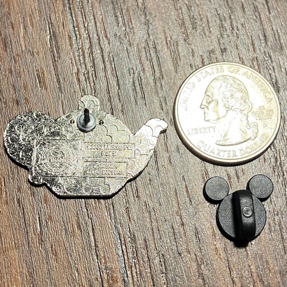 Disney Park Mickey Mouse Chaser Silver Tea Pot Hidden Mickey 5 of 5 pin - Picture 3 of 4